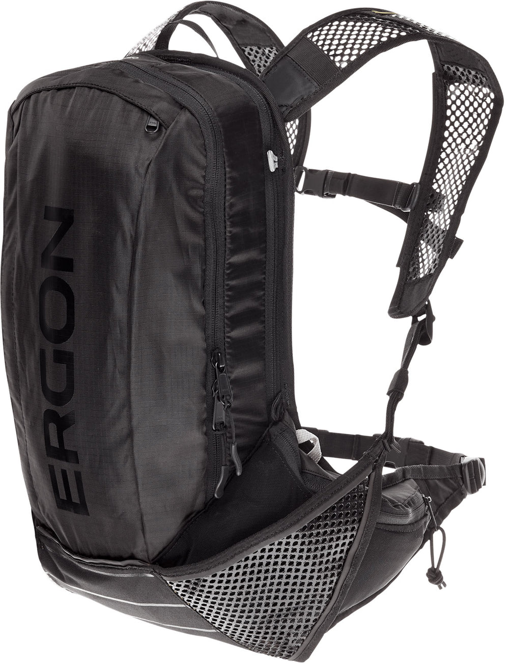 Ergon BX2 Evo Rugtas Zwart - Lichtgewicht - Geschikt voor dagtochten - 10 + 1.5L volume - Waterdicht - Polyester Nylon - Anders bevestigingssysteem - Inclusief regenhoes