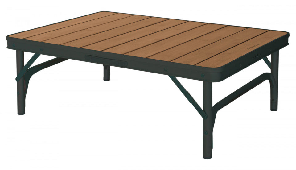 kampeertafel Charelle 75 x 55 cm bamboe bruin zwart
