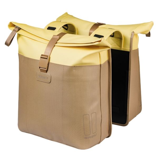 Basil b.v. dubbele fietstas basil vive 28-35l 14 x 30 x 38 cm - zand geel