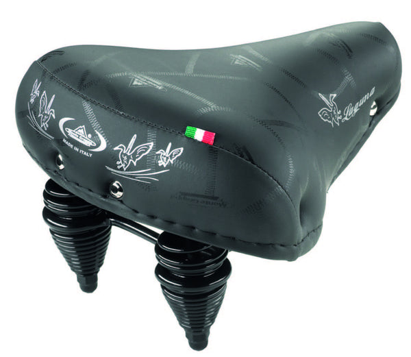 Monte Grappa saddle Montegrappa Laguna suspension and strap black on card