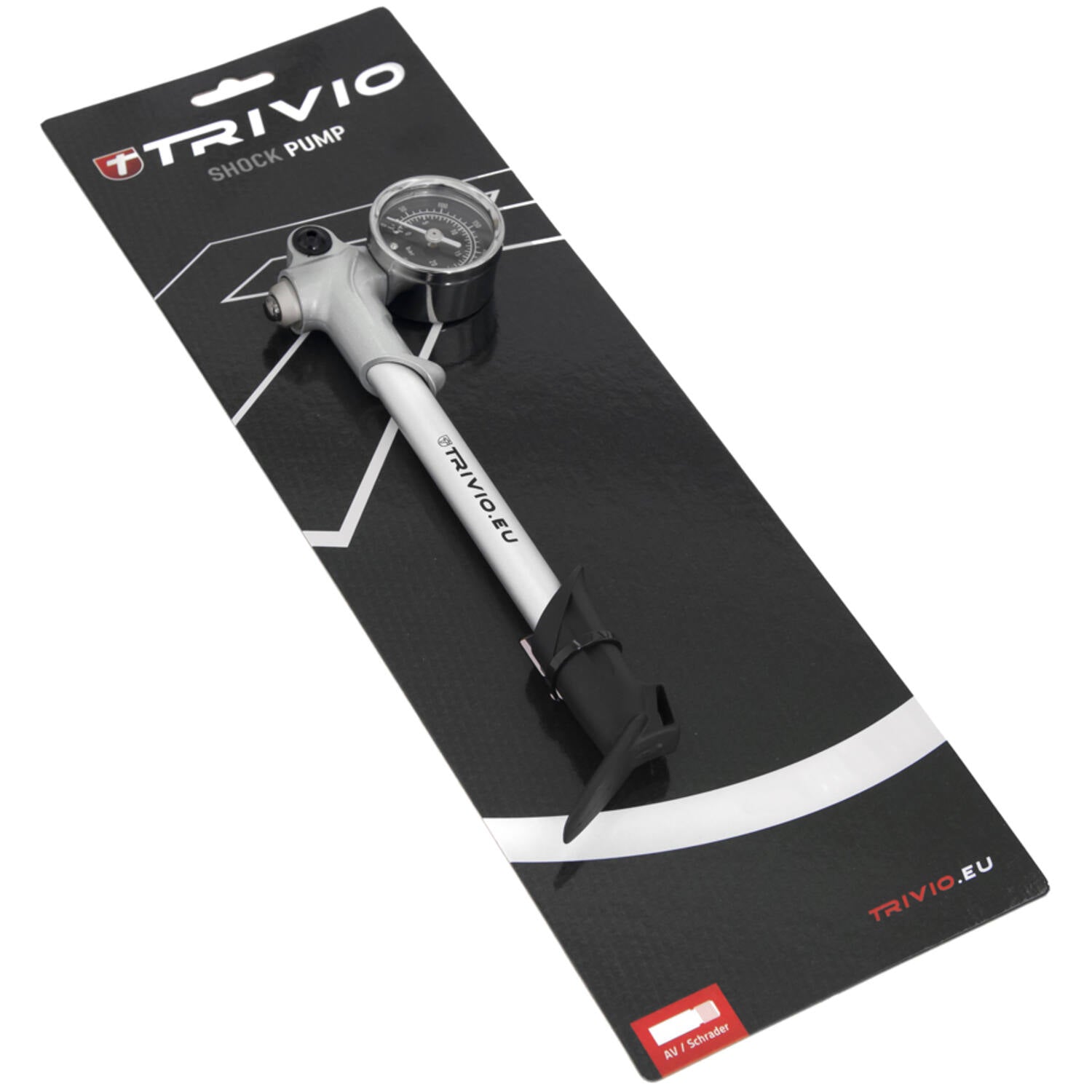 Trivio - fietspomp vorkpomp met drukmeter schrader