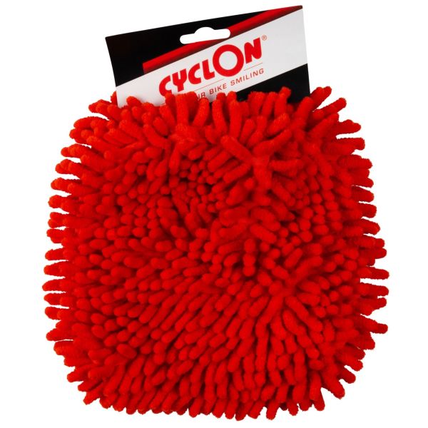 wash mitt microfiber red