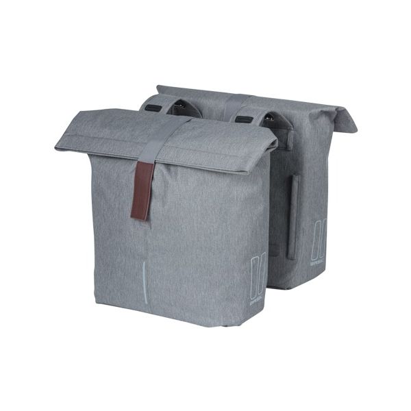 Basil City sacoche double UBS 28-32L gris mêlé 18072