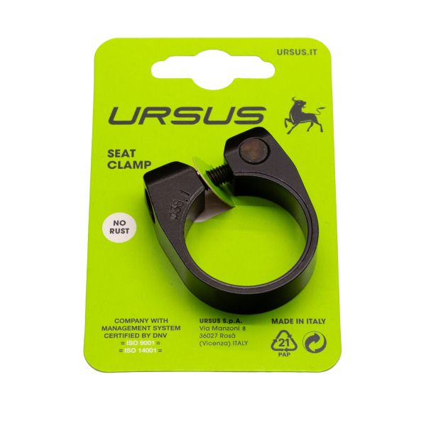 Ursus zadelpenklem ø38.1 mm aluminium - zwart