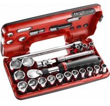 Facom compacte koffer 1 2 6-kant, 21-delig met uitschuifbare ratel met stofdichte kop sxl.161 - sxl.dbox1pb - sxl.dbox1pb