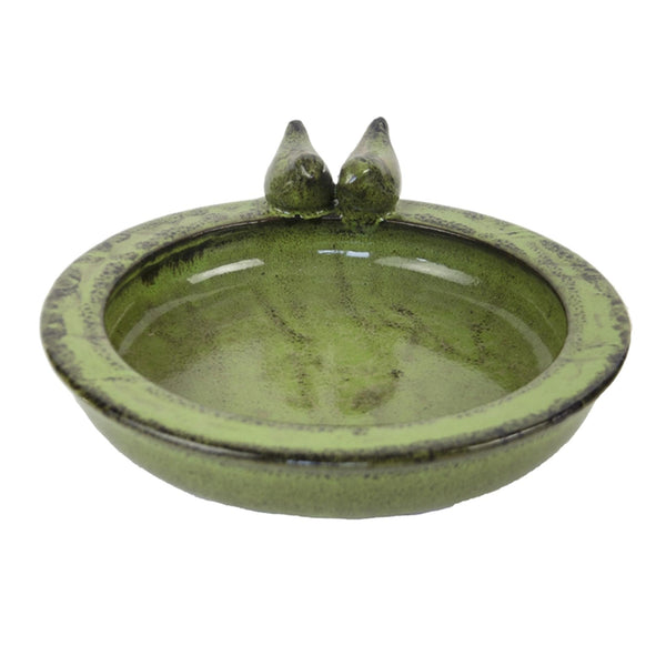 Esschert design vogelbad keramiek rond groen