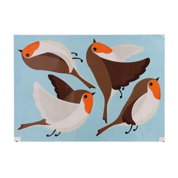 Esschert design raamstickers roodborstjes op a4 vel