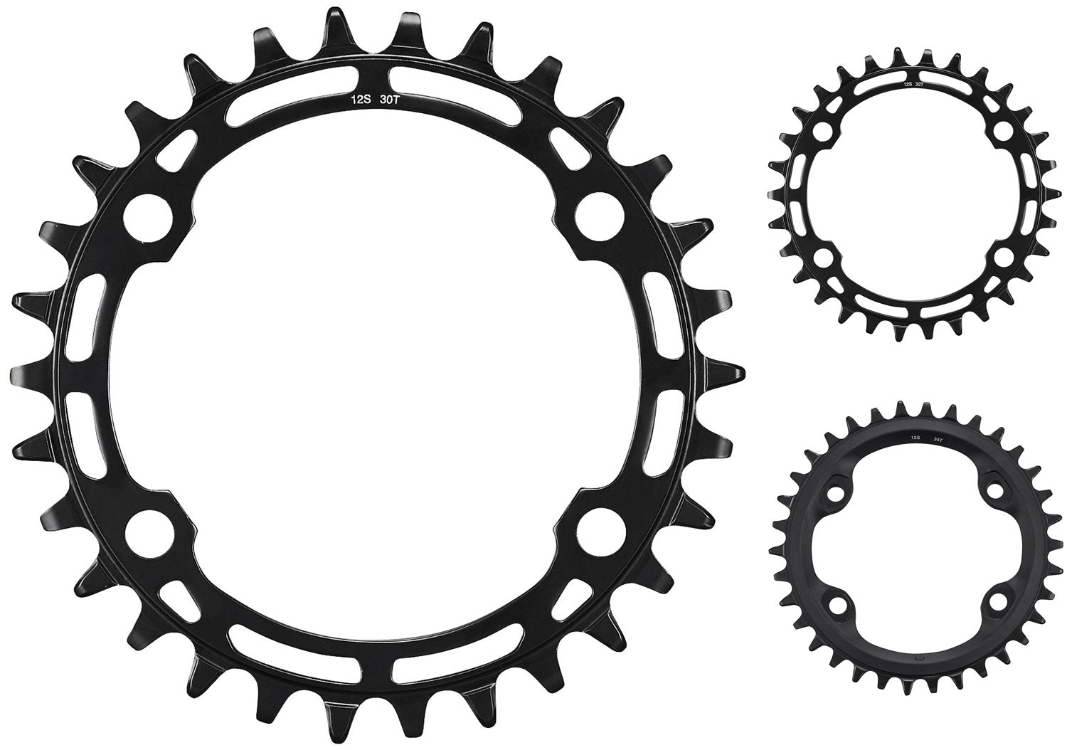 Shimano blad 34t 4-arm 96 zwart smal breed alu a-symmetrisch