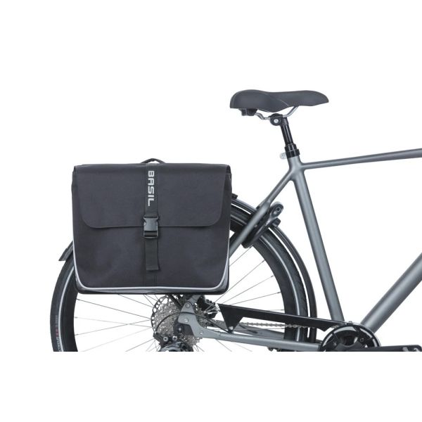 Basil dubbele fietstas forte mik 35 liter 15 x 38 x 30 cm - zwart