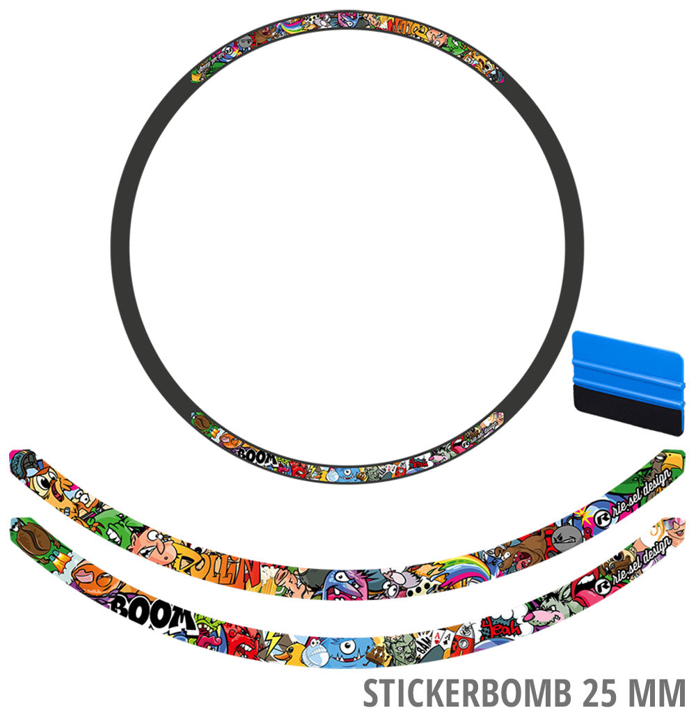 Rie:sel design rim decal set 25mm | stickerbomb ultra black