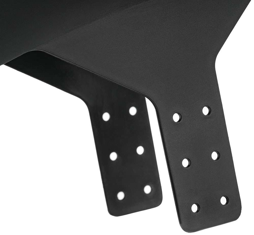 Acid mud blocker mudguard front