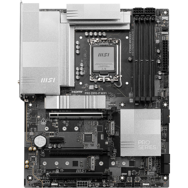 Msi pro z890-p wifi socket 1851 moederbord (zwart zilver, raid, 5gb-lan, wi-fi 7, bt, sound, atx)