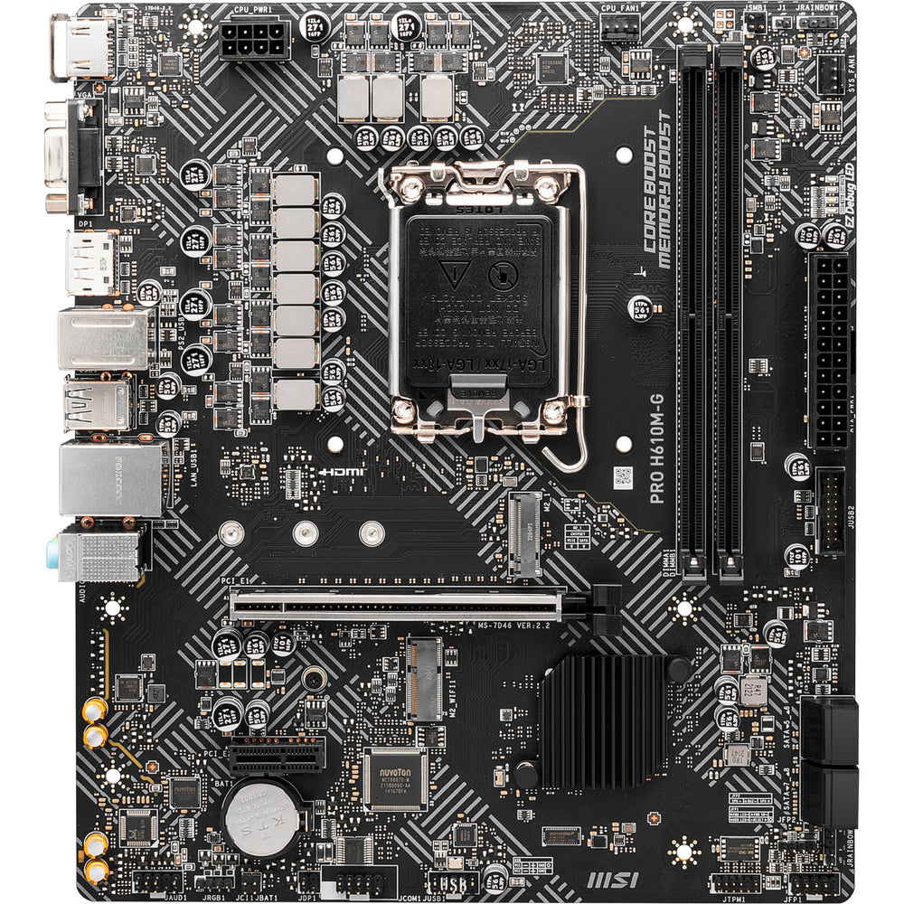 Msi pro h610m-g socket 1700 moederbord (gb-lan, sound, µatx)
