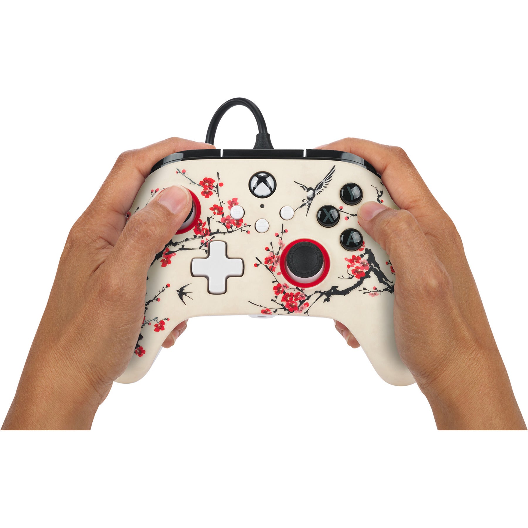Powera advantage controller met kabel voor de xbox series x|s - warrior's nirvana (magnoliawit, xbox series x|s, xbox one, pc)