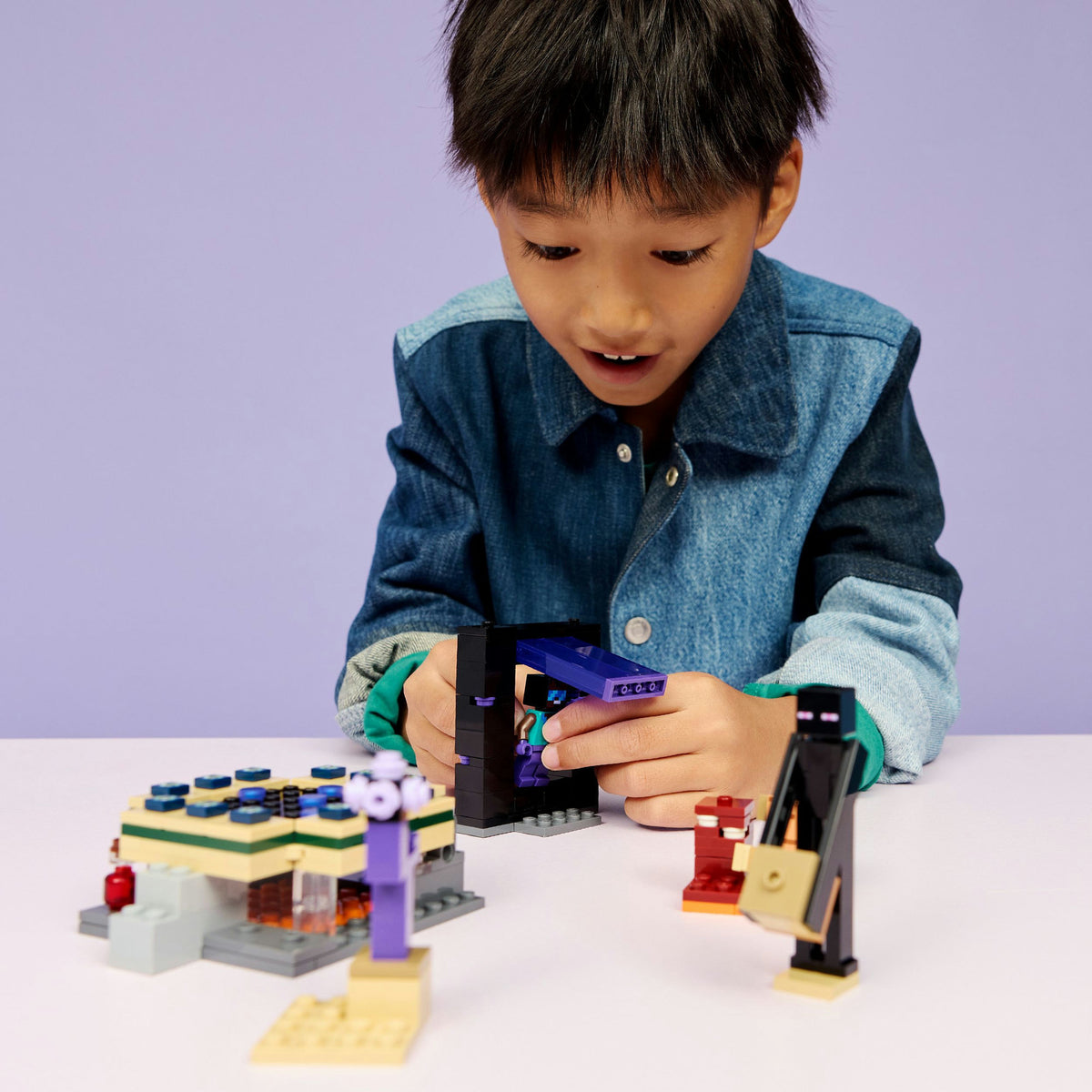 Lego minecraft reis naar de nether en het end-portaal