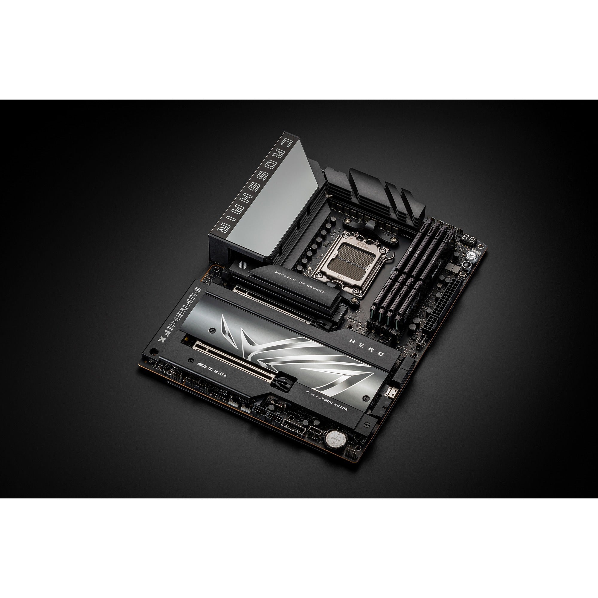 Asus rog crosshair x870e hero socket am5 moederbord (raid, 5gb-lan, 2,5gb-lan, wi-fi 7, bt, sound, atx)