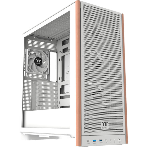 Thermaltake s370 ws snow midi tower behuizing (wit | 2x usb-a | 1x usb-c | tempered glass)
