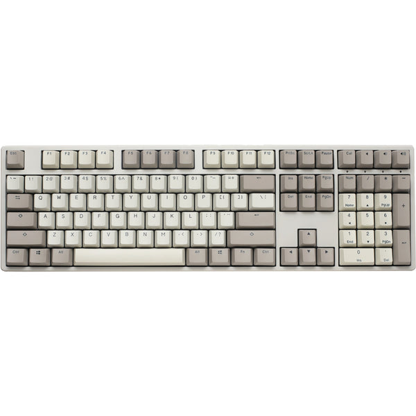 Ducky origin vintage mechanisch toetsenbord (grijs, us lay-out (qwerty), cherry mx speed silver, 100%, hot swap, pbt double-shot keycaps)