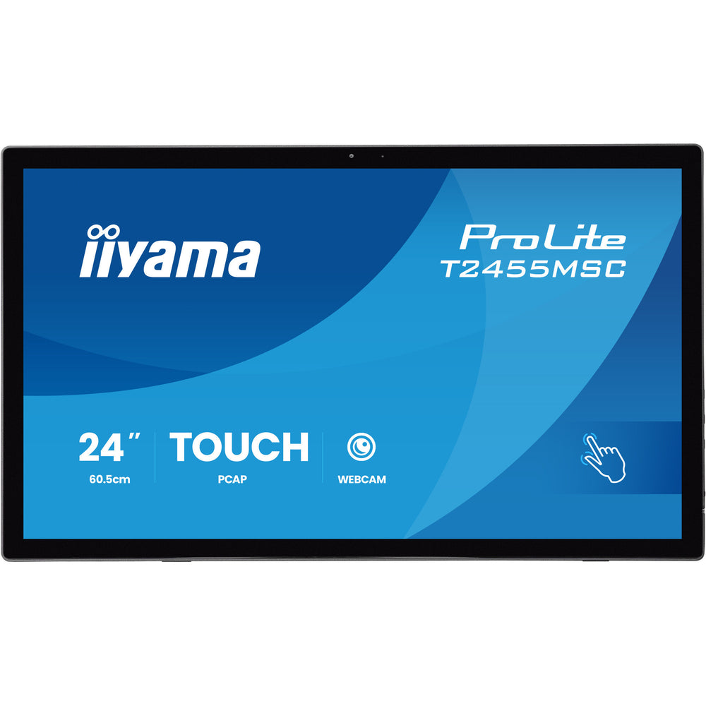 Iiyama prolite t2455msc-b2 23.8 touchscreen monitor (zwart, 120 hz, hdmi, displayport, audio, usb, webcam, touch)