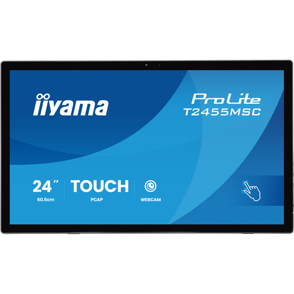 Iiyama prolite t2455msc-b2 23.8 touchscreen monitor (zwart, 1x displayport, 1x hdmi, 2x usb-a, 120 hz, webcam)