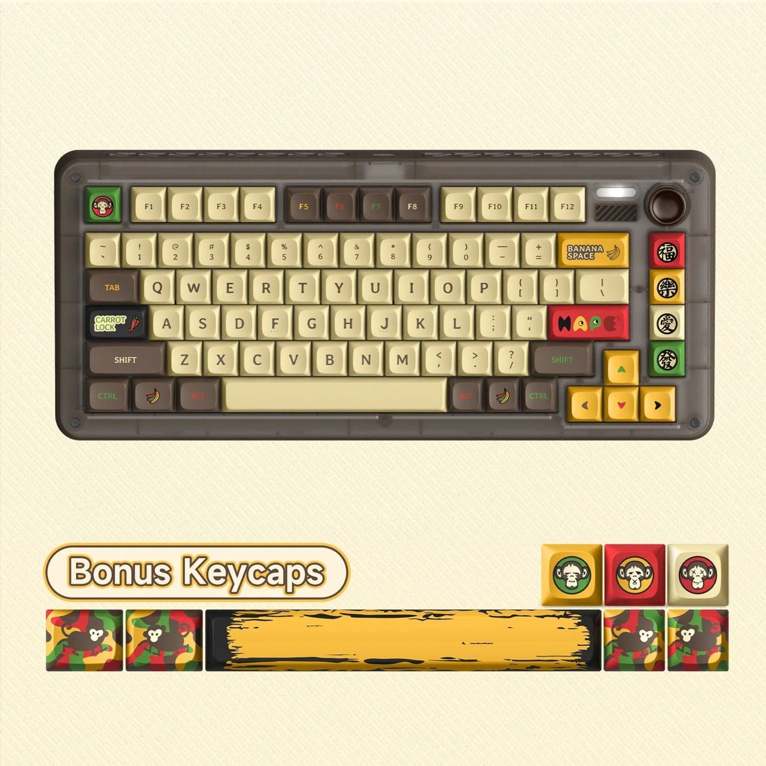 Iqunix ZX75 Happy Ape Draadloos Mechanisch Toetsenbord