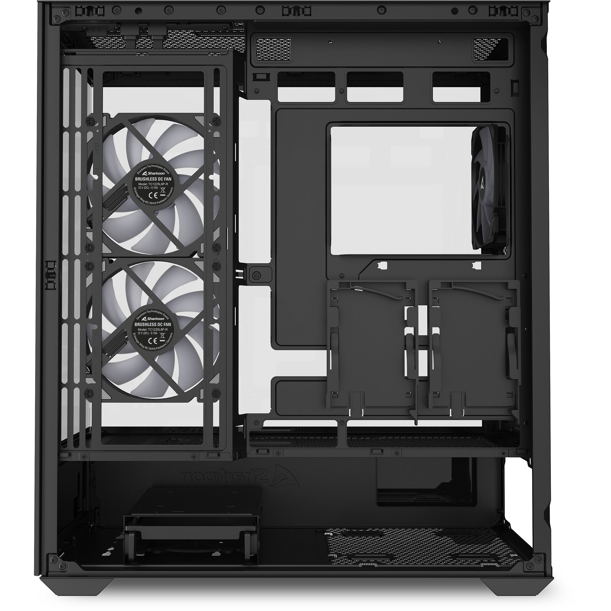 Sharkoon sk6 argb midi tower behuizing (zwart | 2x usb-a | rgb | tempered glass)