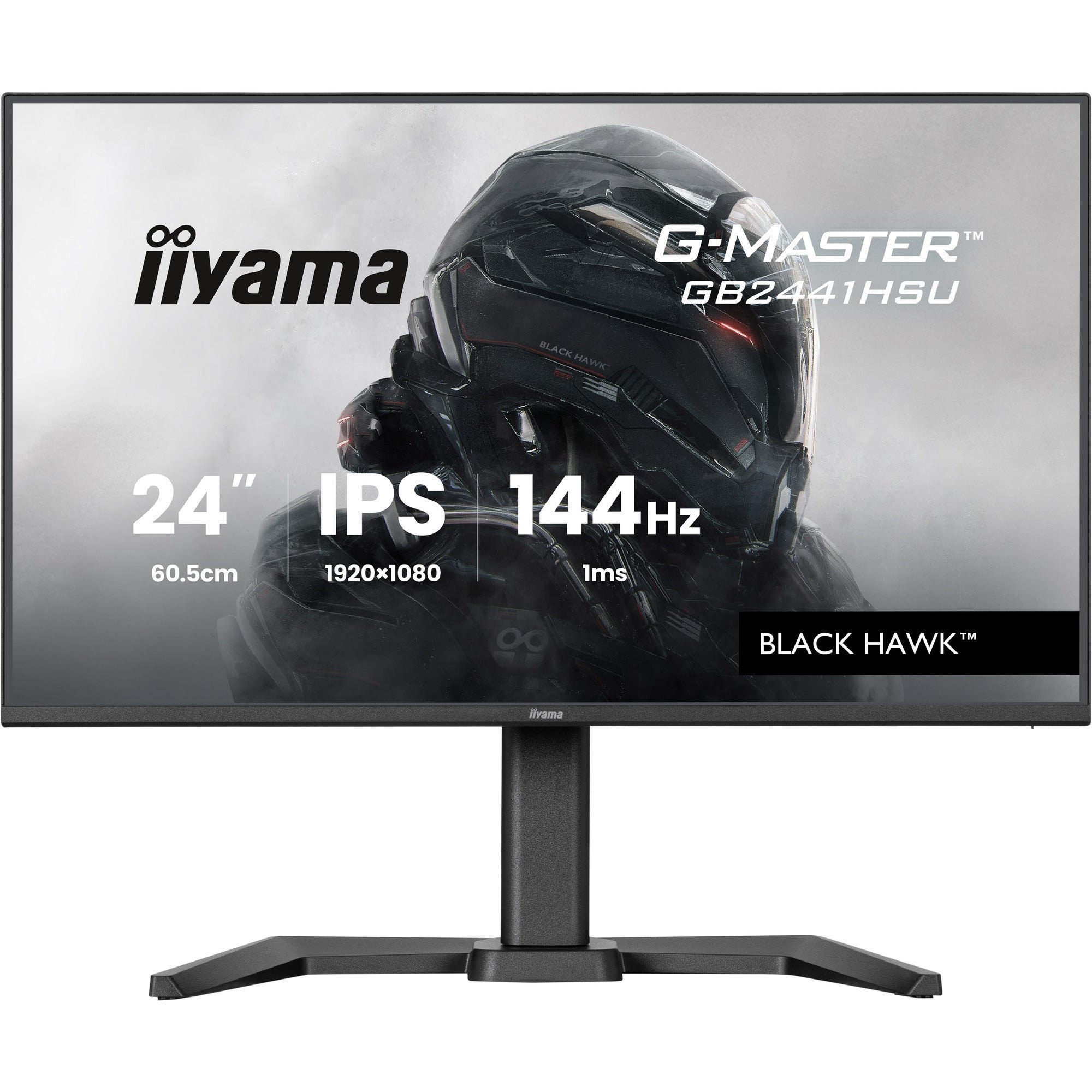 Iiyama g-master black hawk gb2441hsu-b1 23.8 gaming monitor (zwart, hdmi, displayport, 2x usb-a, usb-b, 144 hz)