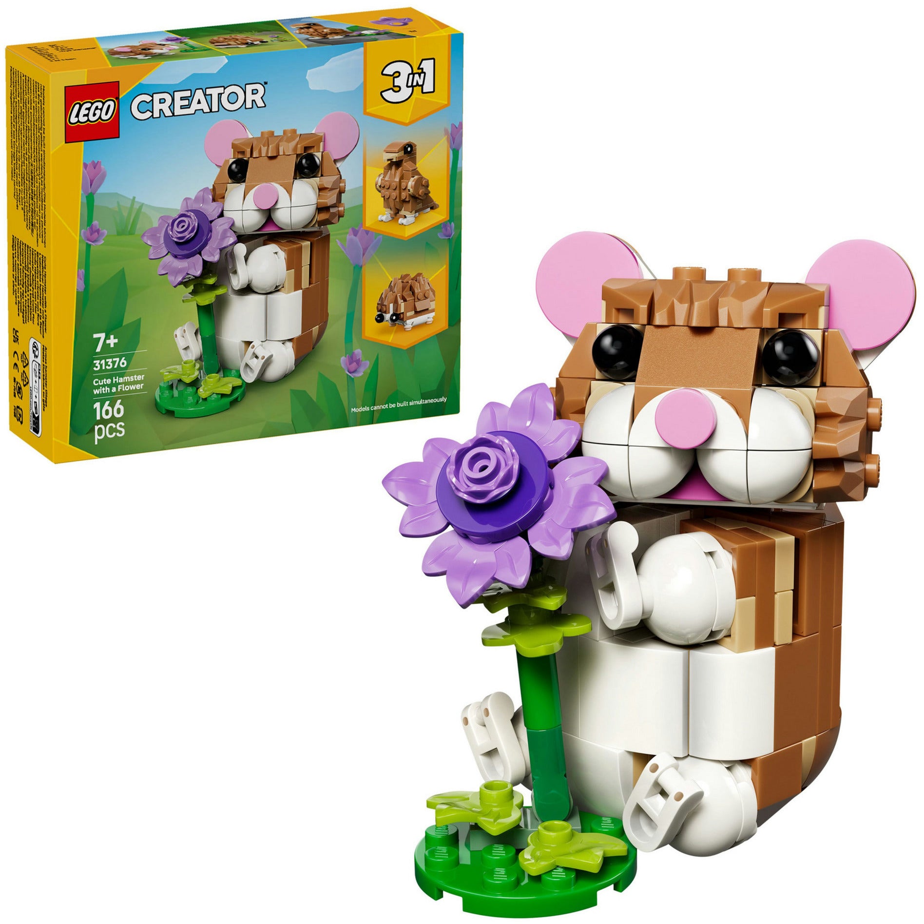 Lego creator 31376 schattige hamster met bloem