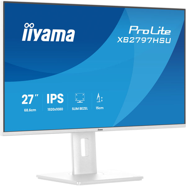 Iiyama prolite xb2797hsu-w1 27 monitor (wit (mat), 1x displayport, 1x hdmi, 2x usb-c, 2x usb-a, 120 hz)