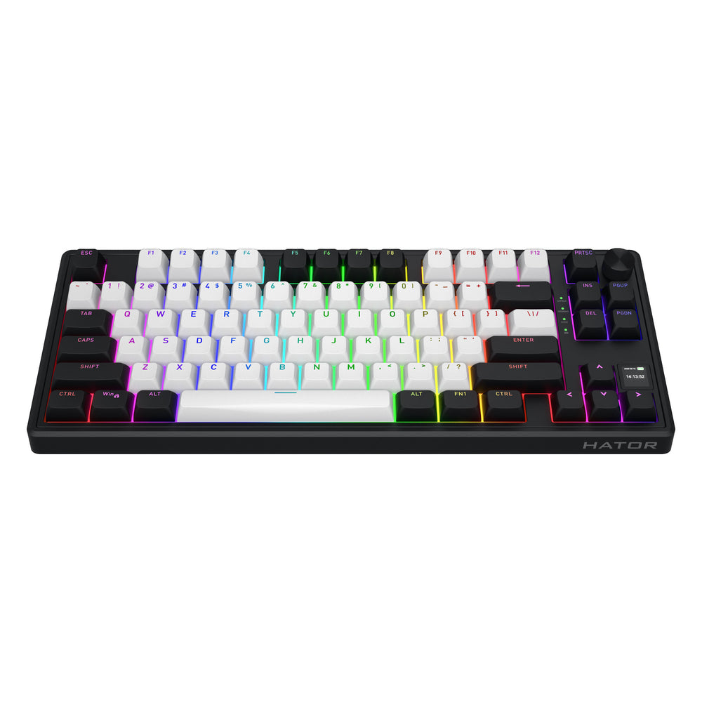 Hator skyfall mag ultima 8k wireless rgb mechanisch gaming toetsenbord (zwart, us lay-out (qwerty), hator aurum ice, 80% (tkl), rgb, double-shot pbt, hot-swap, 2.4ghz | bluetooth | usb-c)