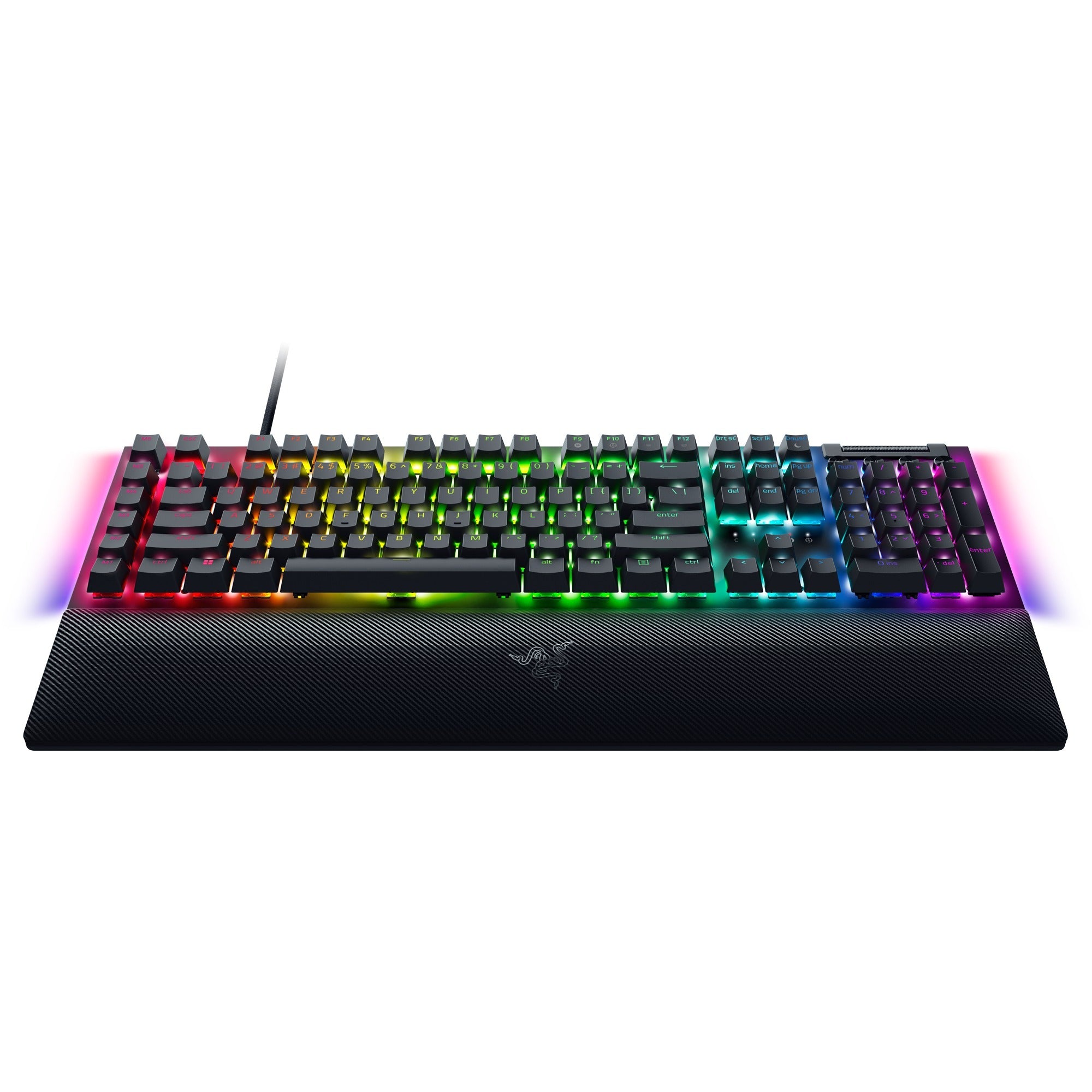 Razer blackwidow v4, gaming toetsenbord (zwart, us lay-out, yellow, rgb leds, doubleshot abs)