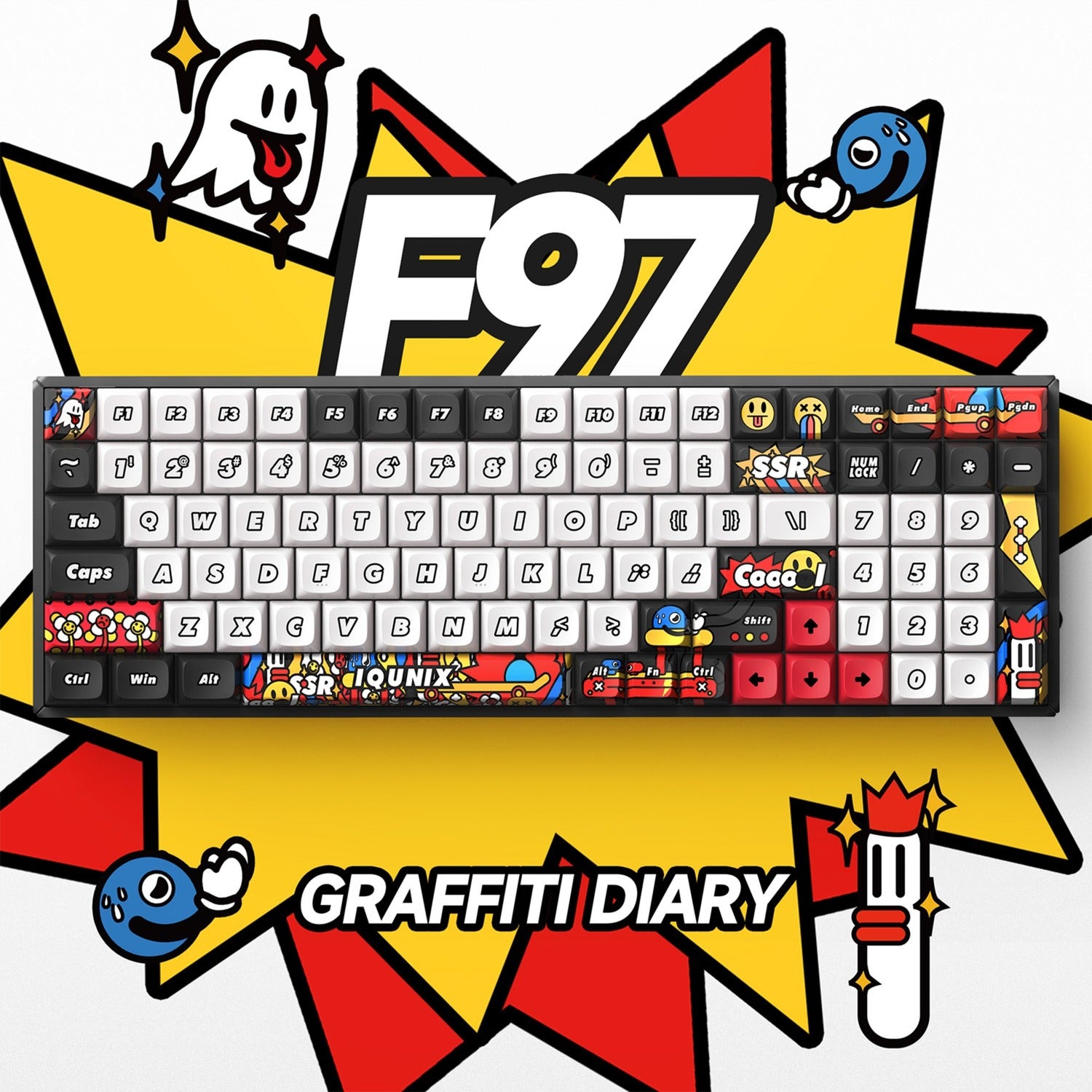 Iqunix F97 Graffiti Diary Draadloos Mechanisch Toetsenbord