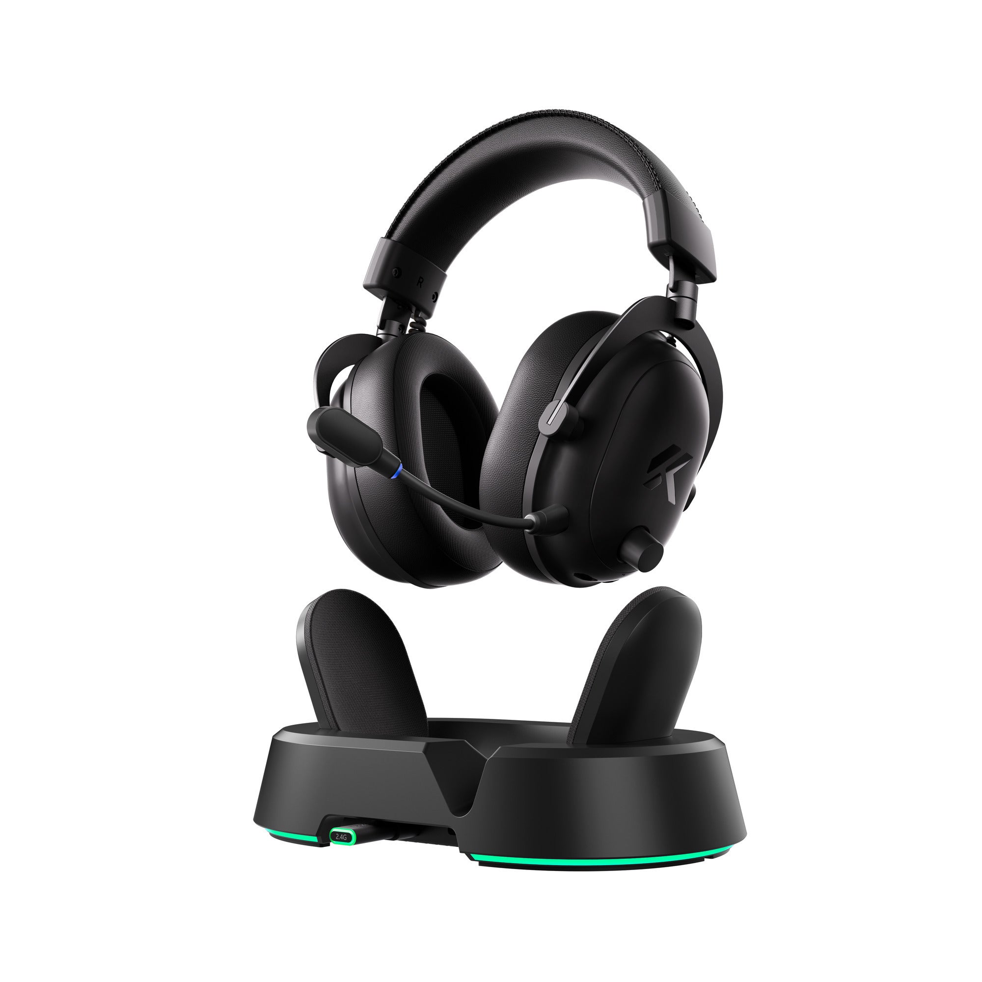 Mchose v9 turbo+ magnetic wireless over-ear gaming headset (zwart, nintendo switch, playstation 4, playstation 5, mobiel, pc, 2.4g bluetooth usb)