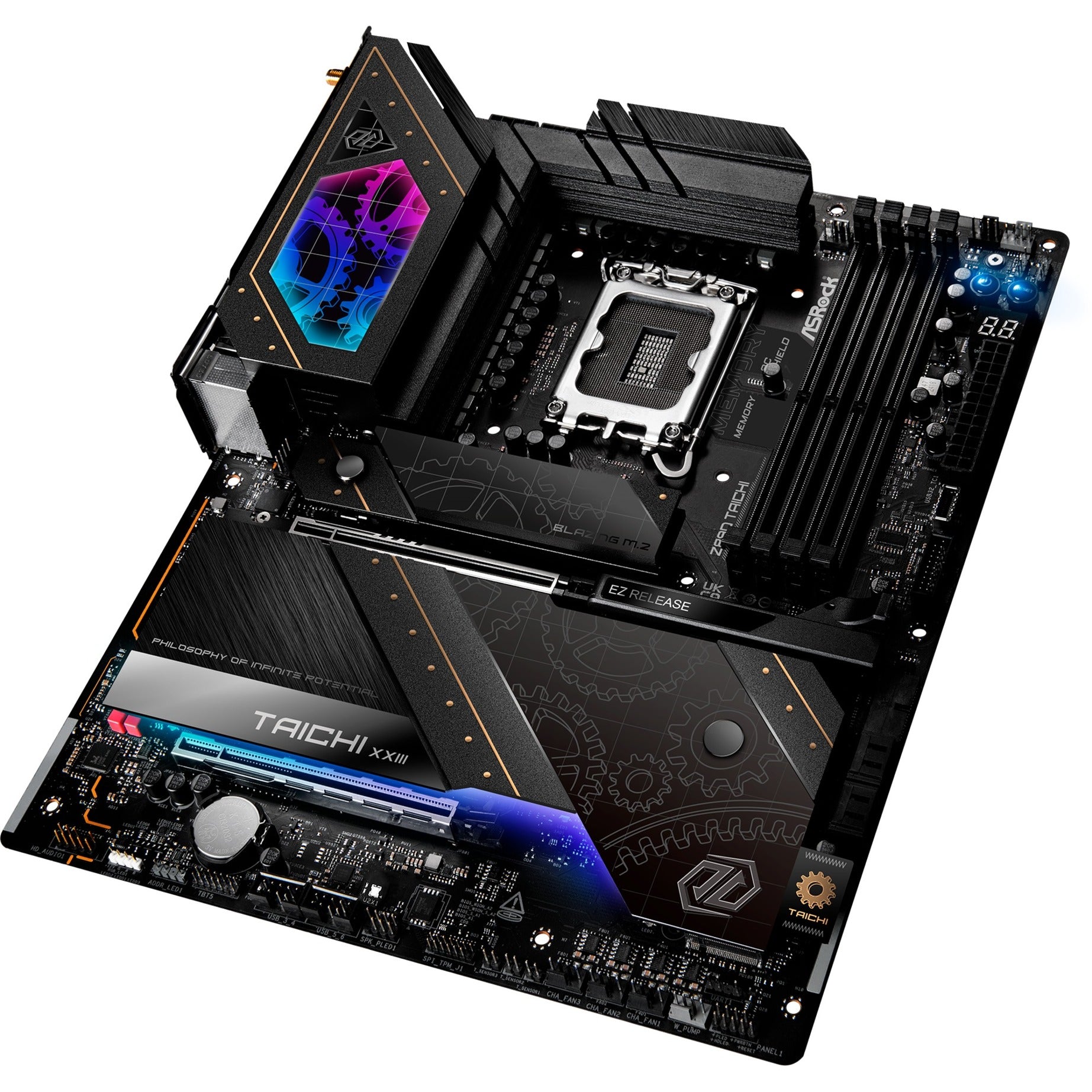 Asrock z890 taichi socket 1851 moederbord (zwart, raid, 5gb-lan, 2.5gb-lan, wi-fi 7, bt, sound, atx)