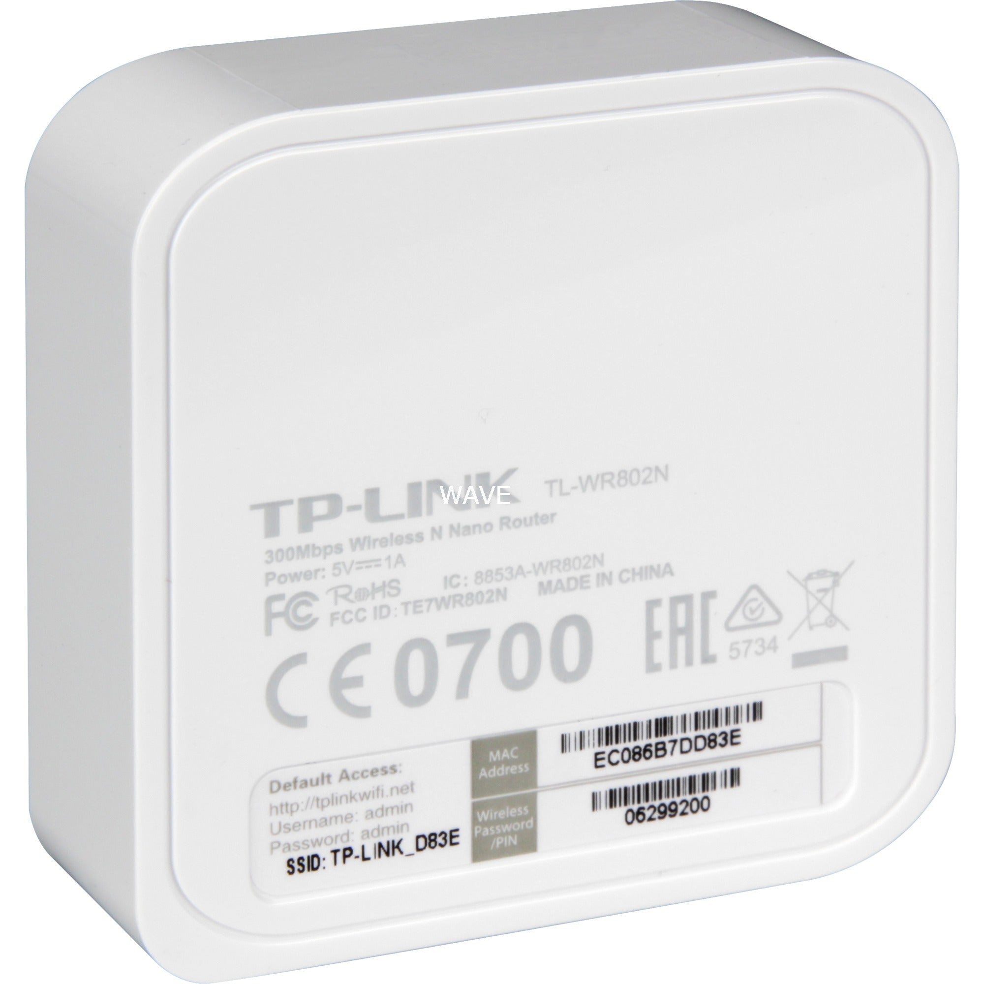 TP-Link TP-Link TL-WR802N Draadloze N Nano Router 300 Mbps