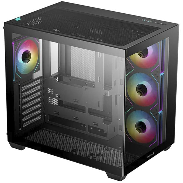 Deepcool cg530 4f midi tower behuizing (zwart | 2x usb-a | 1x usb-c | rgb | tempered glass)