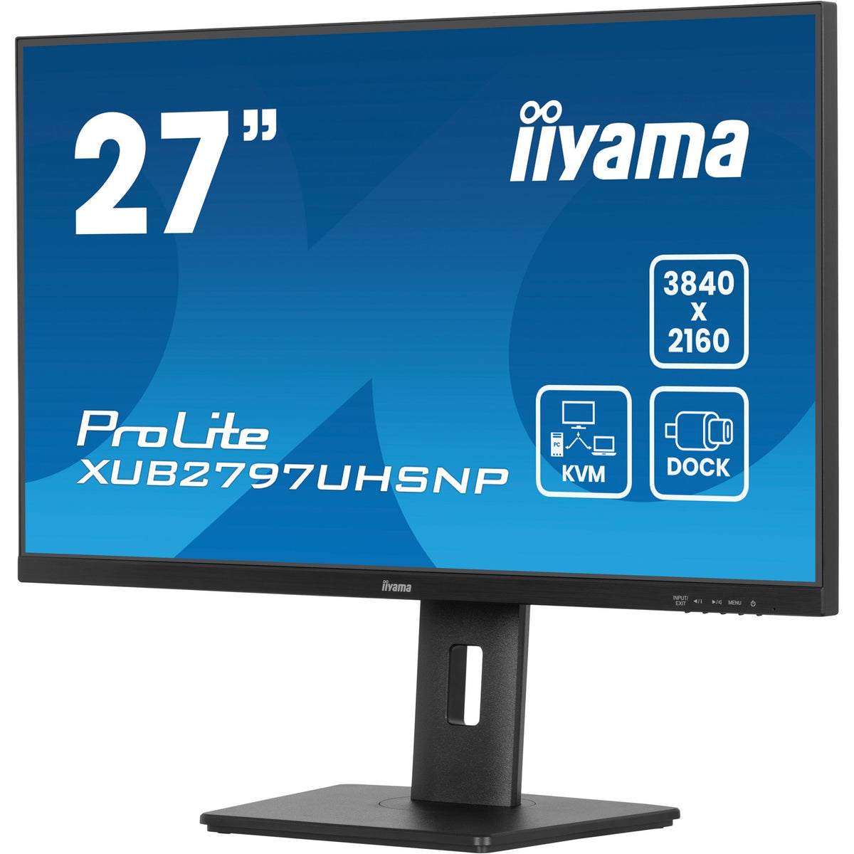 Iiyama prolite xub2797uhsnp-b1 27 4k ultra hd monitor (zwart, 1x displayport, 1x hdmi, 2x usb-c, 3x usb-a, 1x rj-45)