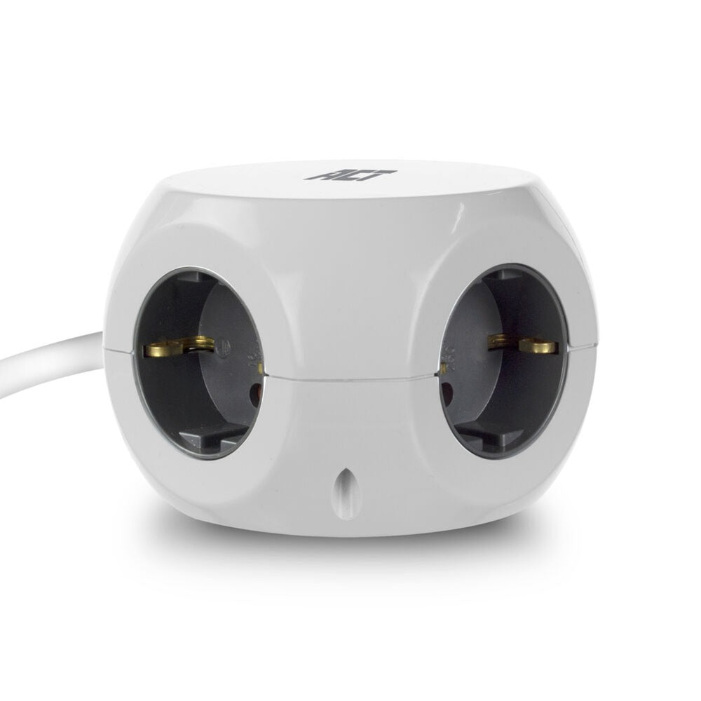 Act connectivity act stekkerdoos kubus met 3 stopcontacten, 30w power delivery usb-c a poorten, kabellengte 1,5m ac2420