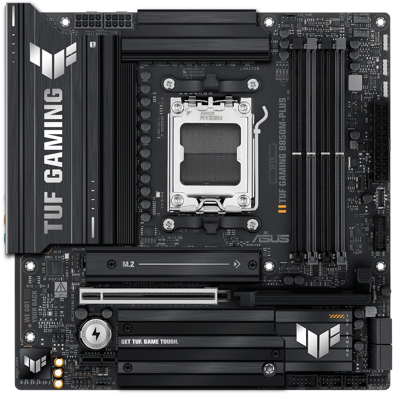 Asus tuf gaming b850m-plus socket am5 moederbord (2.5 gbe-lan, sound, µatx)