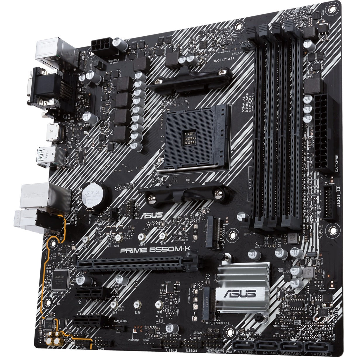 Asus prime b550m-k socket am4 moederbord (zwart wit, raid, gb-lan, sound, µatx)