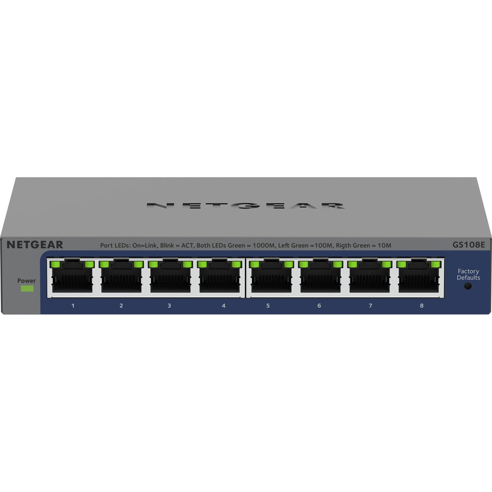 Netgear 8-poorts gigabit plus-switch (gs108e-400eus) (grijs, managed)