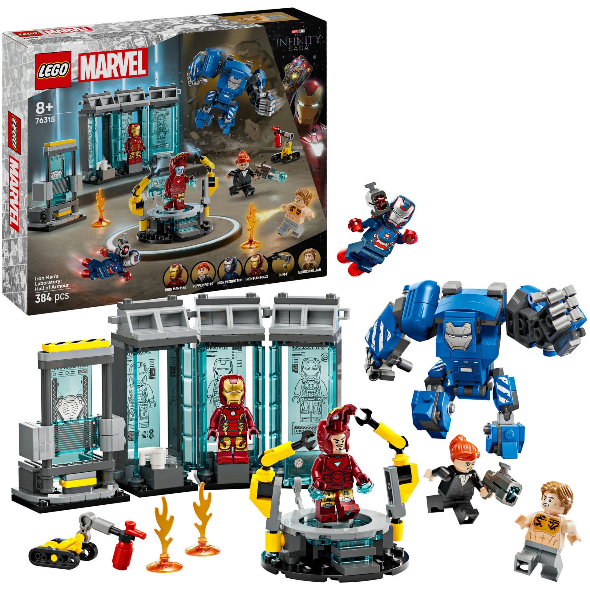 Lego 76315 superhelden wonder iron mans laboratorium: harnasruimte