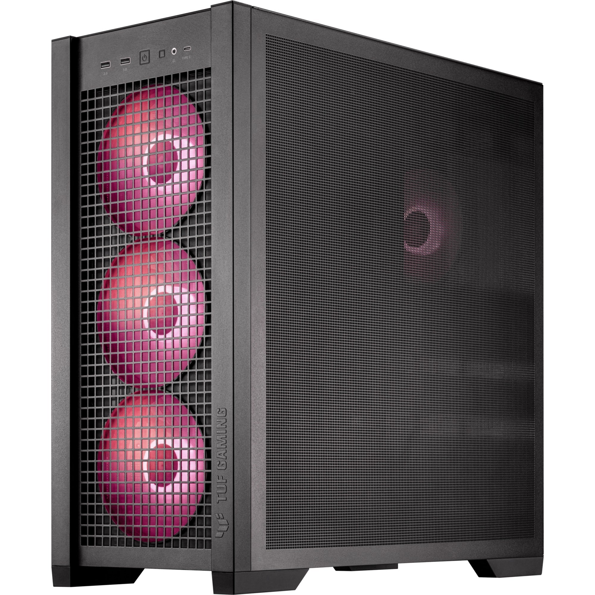 Asus tuf gaming gt302 argb midi tower behuizing (zwart | 2x usb-a | 1x usb-c | rgb | tempered glass)
