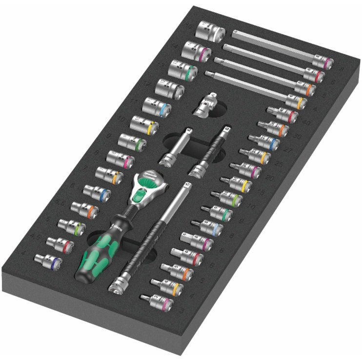 Wera 9700 tool rebel werkplaatswagen 1, 94-delig gereedschapswagen (zwart, incl. 4 schuimrubber inzetstukken met gereedschap)