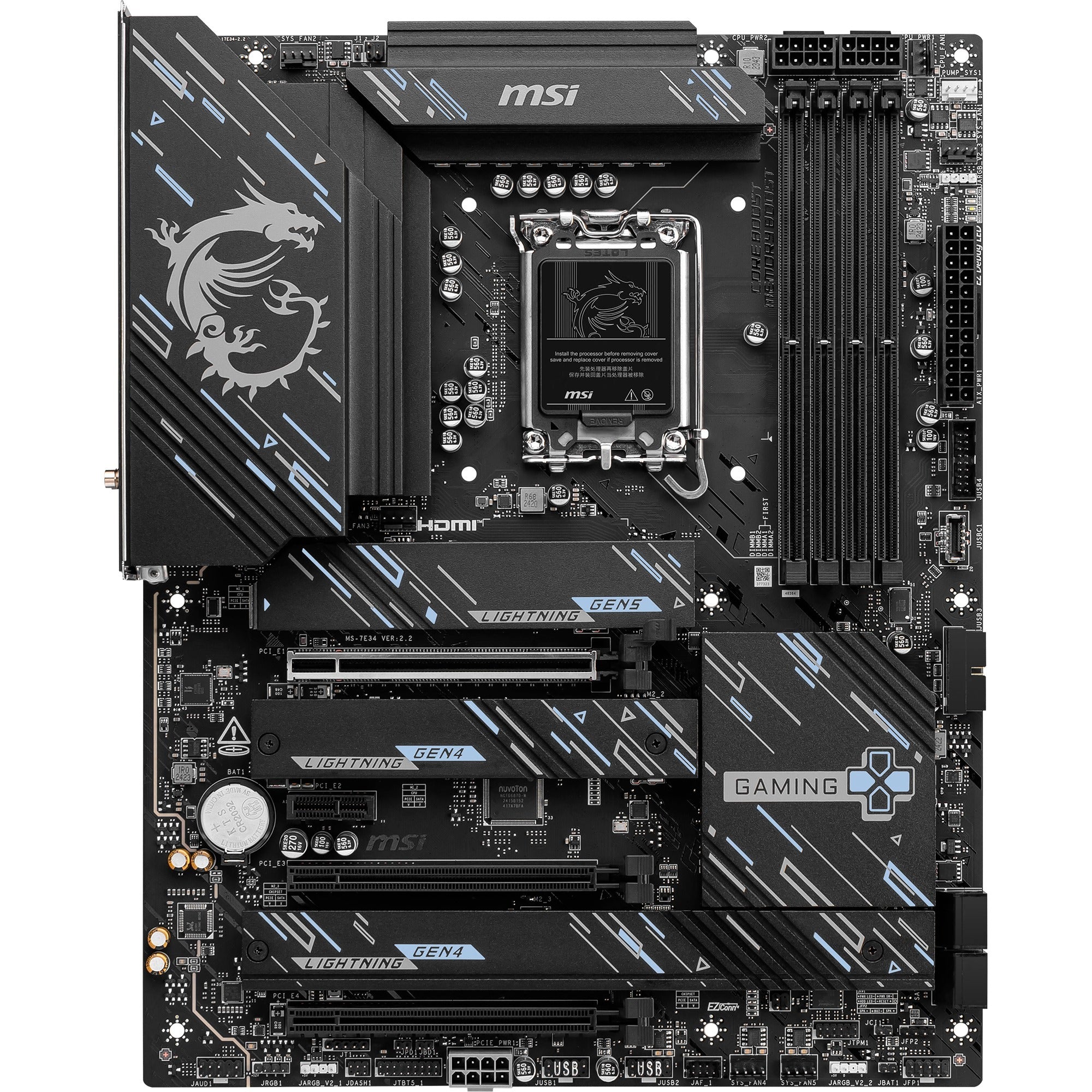 Msi z890 gaming plus wifi socket 1851 moederbord (zwart, raid, 5gb-lan, wlan, bt, sound, atx)