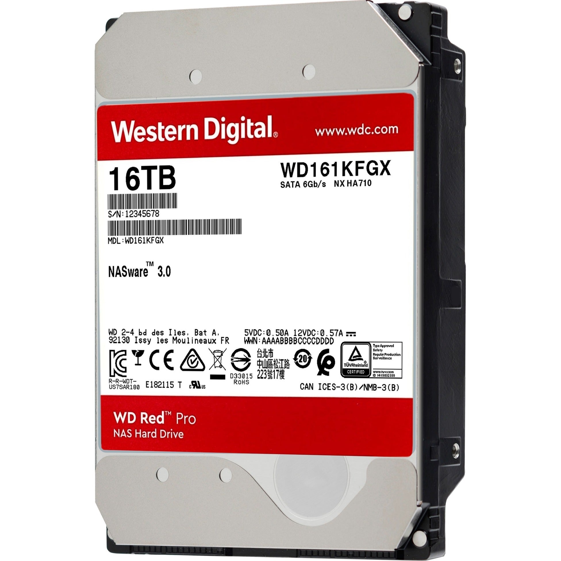 Wd red pro, 16 tb harde schijf (161kfgx, sata 600, 24 7, af)