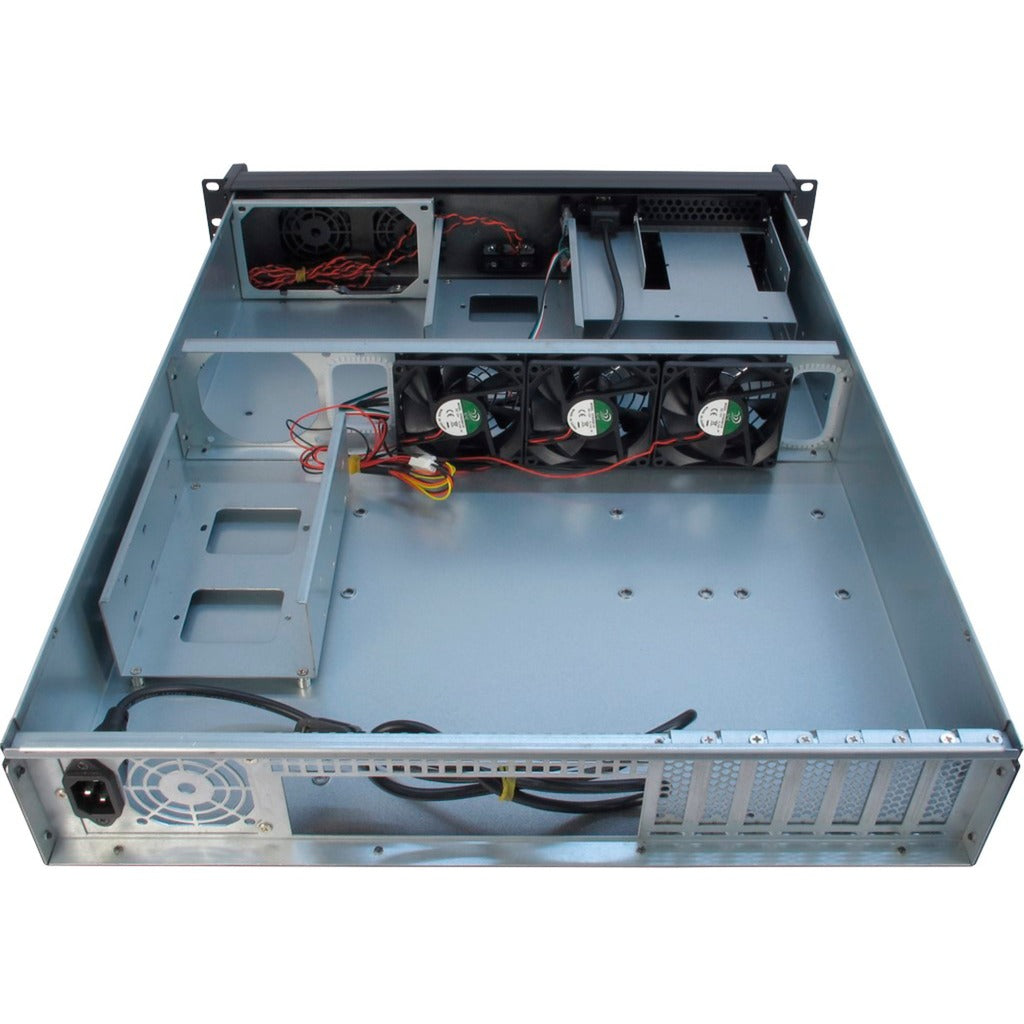 Inter-tech 2u-2098-sl rack behuizing (zwart | 2x usb-a)