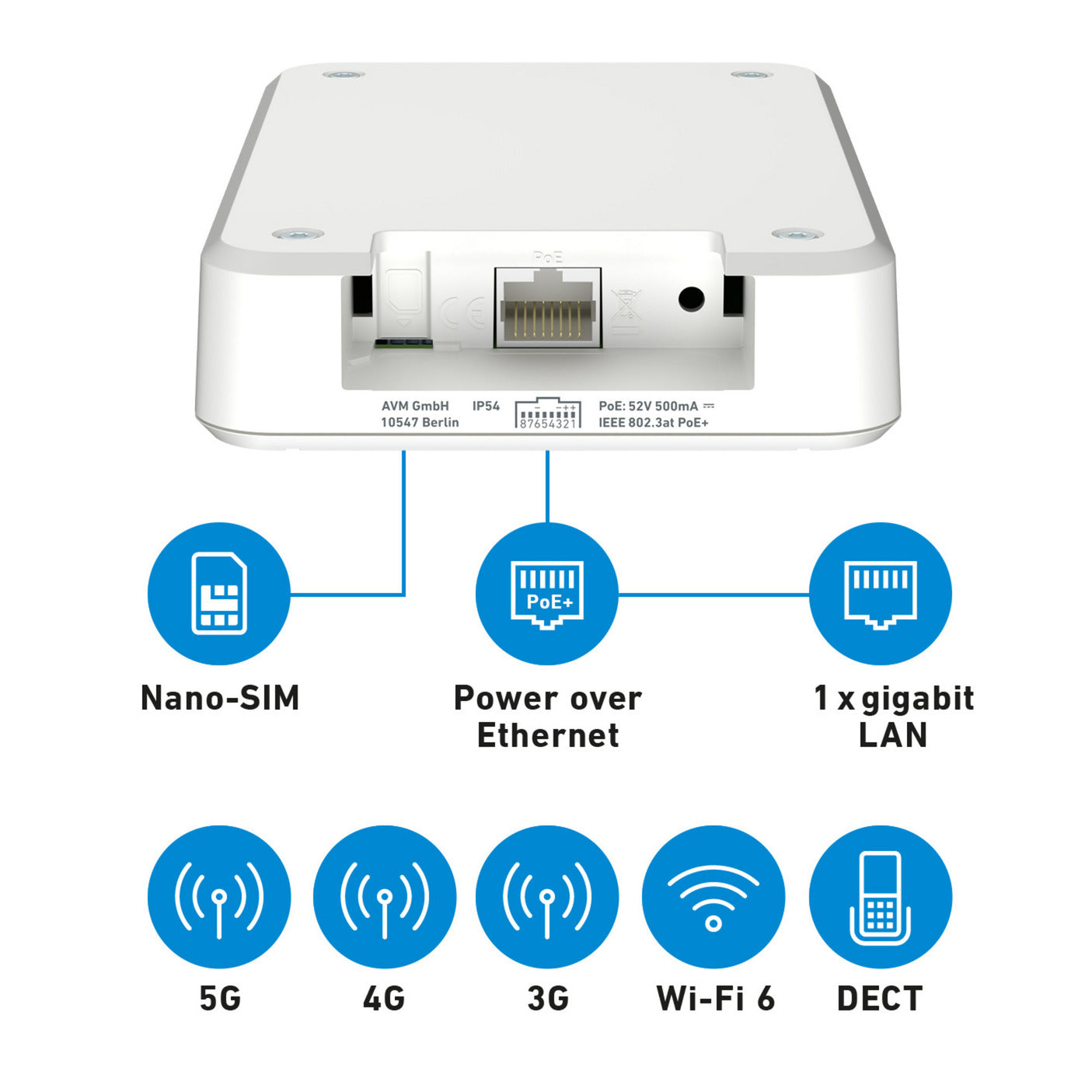 Fritz! box 6860 5g edition international draadloze router (rood, mesh, 5g)