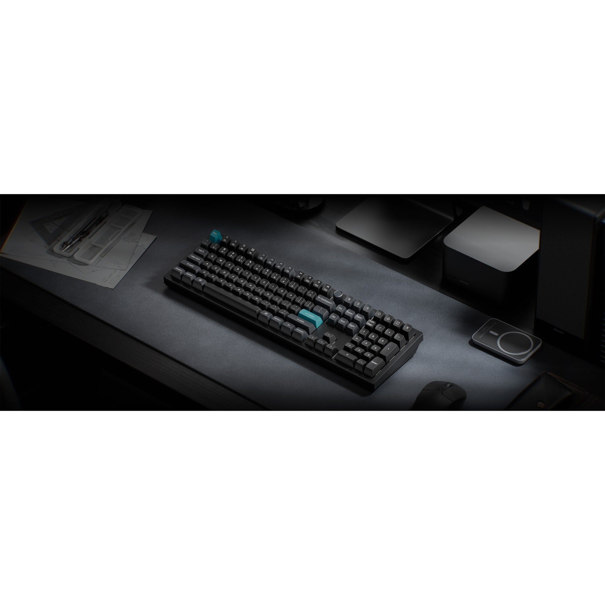 Keychron q6 ultra-m1 8k wireless custom mechanical keyboard (zwart, us lay-out (qwerty), silk pom red, 100%, rgb, hot swap, 8k, 2.4 ghz bluetooth 5.2 usb-c)