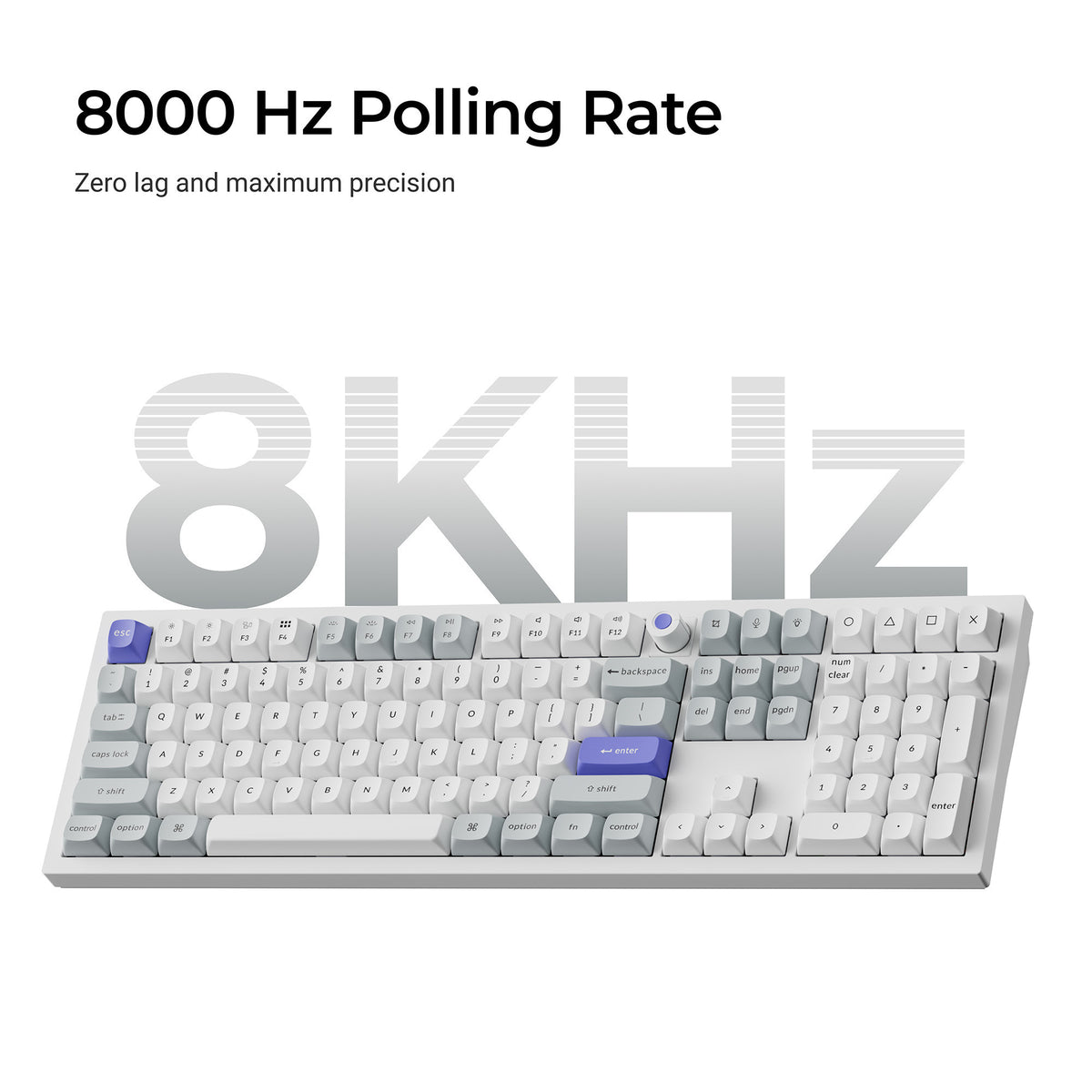 Keychron q6 he 8k magnetic switch keyboard (zwart, us lay-out (qwerty), ultra-fast lime, 100%, rgb, hot swap, 8k)
